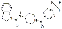 N-(1-([6-(TRIFLUOROMETHYL)PYRIDIN-3-YL]CARBONYL)PIPERIDIN-4-YL)INDOLINE-1-CARBOXAMIDE Struktur