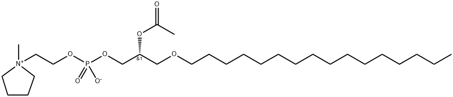 1-O-HEXADECYL-2-O-ACETYL-SN-GLYCERYL-3-PHOSPHORYL-N-METHYL-PYRROLIDINIUM ETHANOL Struktur