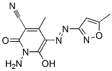 3-Pyridinecarbonitrile,  1-amino-1,2-dihydro-6-hydroxy-4-methyl-5-[(5-methyl-3-isoxazolyl)azo]-2-oxo-  (9CI) Struktur