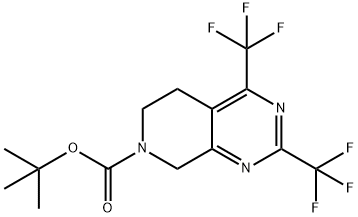 2,4-bis-trifluoromethyl-5,8-dihydro-6H-pyrido[3,4-d]pyrimidine-7(8H)-carboxylic acid t-butyl ester Struktur