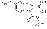 1H-Indole-1-carboxylic acid, 2-borono-5-[(dimethylamino)methyl]-, 1-(1,1-dimethylethyl) ester Struktur