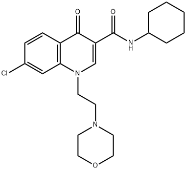 N-Cyclohexyl-7-chloro-1-[2-(4-morpholinyl)ethyl]quinolin-4(1H)-one-3-carboxamide Structure