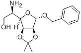 BENZYL 5-AMINO-5-DEOXY-2,3-O-ISOPROPYLIDENE-ALPHA-D-MANNOFURANOSIDE Struktur