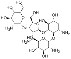 5-O-[3-O-(2-Amino-2-deoxy-β-L-idopyranosyl)-β-D-ribofuranosyl]-4-O-(2,6-diamino-2,6-dideoxy-α-D-glucopyranosyl)-3-amino-2,3-dideoxy-D-myo-inositol Struktur