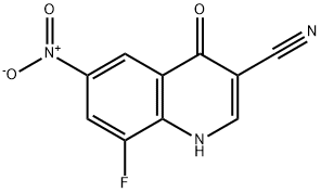 3-Quinolinecarbonitrile, 8-fluoro-1,4-dihydro-6-nitro-4-oxo- Struktur