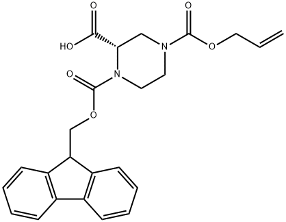 4-ALLYL 1-(9-H-FLUOREN-9-YLMETHYL) HYDROGEN (2S)-PIPERAZINE-1,2,4-TRICARBOXYLATE Struktur