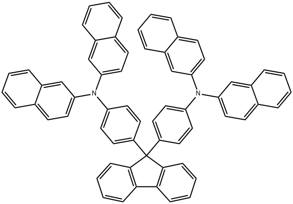 9,9-Bis[4-(N,N-bis-naphthalen-2-yl-amino)phenyl]-9H-fluorene Struktur