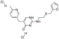 2-[[2-[(2-furylmethyl)thio]ethyl]amino]-5-[(6-methyl-3-pyridyl)methyl]-1H-pyrimidin-4-one dihydrochloride Struktur