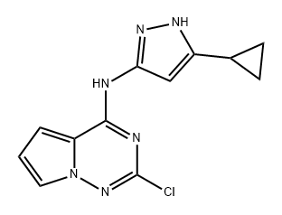 2-Chloro-N-(5-cyclopropyl-1H-pyrazol-3-yl)pyrrolo[2,1-f][1,2,4]triazin-4-aMine Struktur