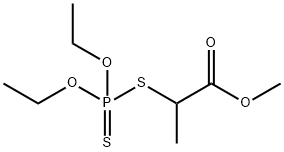 Phosphorodithioic acid S-[1-(methoxycarbonyl)ethyl]O,O-diethyl ester Struktur