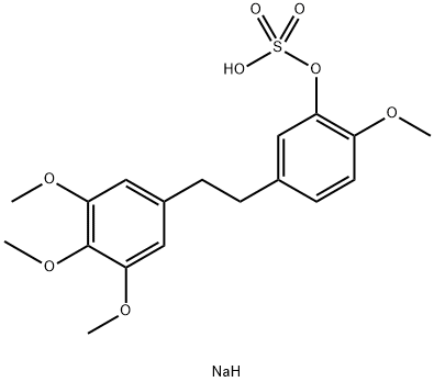 PHENOL, 2-METHOXY-5-[2-(3,4,5-TRIMETHOXYPHENYL)ETHYL]-, 1-(HYDROGEN SULFATE), SODIUM SALT Struktur