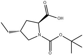 (2S,4R)-4-Ethyl-1,2-pyrrolidinedicarboxylic Acid tert-Butyl Ester Struktur