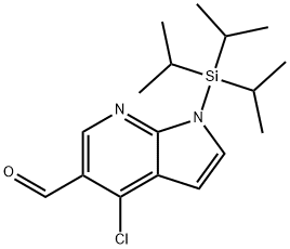 1H-Pyrrolo[2,3-b]pyridine-5-carboxaldehyde, 4-chloro-1-[tris(1-methylethyl)silyl]- Struktur