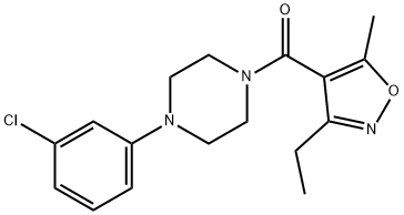 Methanone, [4-(3-chlorophenyl)-1-piperazinyl](3-ethyl-5-methyl-4-isoxazolyl)- Struktur