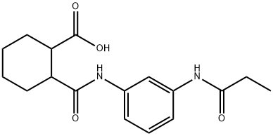 2-{[3-(PROPIONYLAMINO)ANILINO]-CARBONYL}CYCLOHEXANECARBOXYLIC ACID Struktur