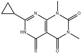 7-cyclopropyl-5-mercapto-1,3-dimethylpyrimido[4,5-d]pyrimidine-2,4(1H,3H)-dione Struktur