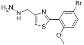 1-((2-(5-bromo-2-methoxyphenyl)thiazol-4-yl)methyl)hydrazine Struktur