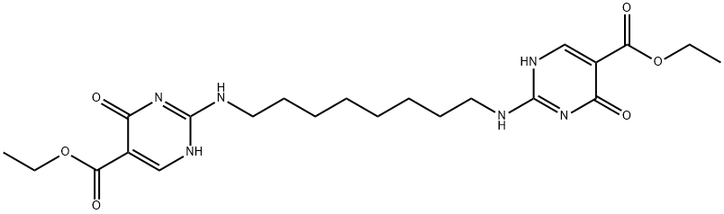 ethyl 2-[8-[(5-ethoxycarbonyl-4-oxo-3H-pyrimidin-2-yl)amino]octylamino ]-4-oxo-3H-pyrimidine-5-carboxylate Struktur