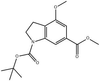 2,3-DIHYDRO-INDOLE-1,6-DICARBOXYLIC ACID 1-TERT-BUTYL ESTER 6-METHYL ESTER Struktur