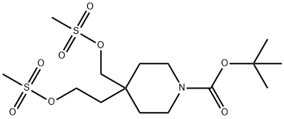 1-Piperidinecarboxylic acid, 4-[2-[(Methylsulfonyl)oxy]ethyl]-4-[[(Methylsulfonyl)oxy]Methyl]-, 1,1-diMethylethyl ester Struktur