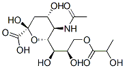 (2S,4S,5R,6R)-5-acetamido-6-[(1R,2R)-1,2-dihydroxy-3-(2-hydroxypropanoyloxy)propyl]-2,4-dihydroxyoxane-2-carboxylic acid Struktur