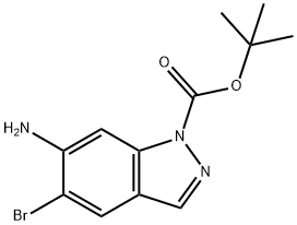 1H-INDAZOLE-1-CARBOXYLIC ACID,6-AMINO-5-BROMO-,1,1-DIMETHYLETHYL ESTER Struktur