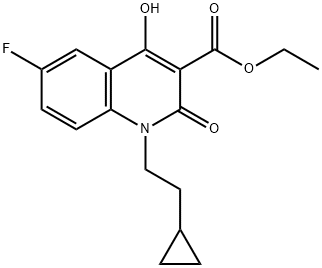 Ethyl 1-(2-Cyclopropylethyl)-6-fluoro-4-hydroxy-2-oxo-1,2-dihydro-3-quinolinecarboxylate Struktur