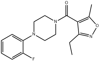 Methanone, (3-ethyl-5-methyl-4-isoxazolyl)[4-(2-fluorophenyl)-1-piperazinyl]- Struktur