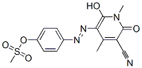 3-Pyridinecarbonitrile,  1,2-dihydro-6-hydroxy-1,4-dimethyl-5-[2-[4-[(methylsulfonyl)oxy]phenyl]diazenyl]-2-oxo- Struktur