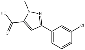 3-(3-Chlorophenyl)-1-methyl-1H-pyrazole-5-carboxylic acid Struktur