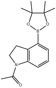 1-(4-(4,4,5,5-TETRAMETHYL-1,3,2-DIOXABOROLAN-2-YL)INDOLIN-1-YL)ETHANONE Struktur