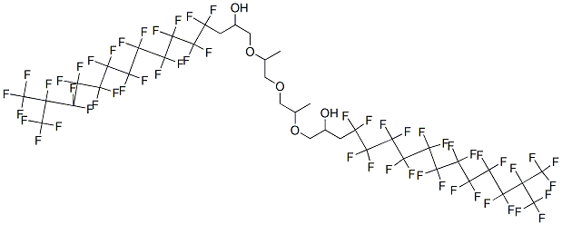 1,1'-[oxybis[(1-methylethylene)oxy]]bis[4,4,5,5,6,6,7,7,8,8,9,9,10,10,11,11,12,12,13,13,14,15,15,15-tetracosafluoro-14-(trifluoromethyl)pentadecan-2-ol] Struktur