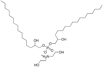 bis(2-hydroxyethyl)ammonium bis(2-hydroxyhexadecyl) phosphate  Struktur