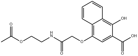 4-[2-[[2-(acetoxy)ethyl]amino]-2-oxoethoxy]-1-hydroxy-2-naphthoic acid  Struktur