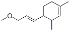 4-(3-methoxyprop-1-en-1-yl)-1,3-dimethylcyclohexene Struktur