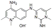 4-amino-6-[(1,2-dihydro-2-imino-1,6-dimethyl-4-pyrimidinyl)amino]-1,2-dimethylquinolinium hydroxide Struktur