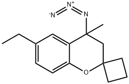 Spiro[2H-1-benzopyran-2,1-cyclobutane],  4-azido-6-ethyl-3,4-dihydro-4-methyl- Struktur