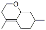 3,5,6,7,8,8a-hexahydro-4,7-dimethyl-2H-1-benzopyran Struktur