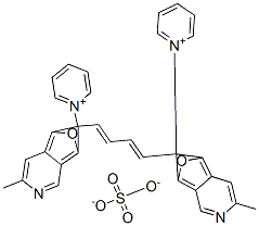 1,1'-[1,3-butadiene-1,4-diylbis[(5-methyl-2,6-benzoxazolediyl)methylene]]dipyridinium sulphate  Struktur