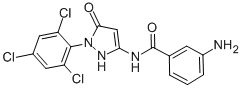 3-AMINO-N-[5-OXO-1-(2,4,6-TRICHLORO-PHENYL)-2,5-DIHYDRO-1H-PYRAZOL-3-YL]-BENZAMIDE Struktur