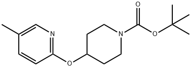 4-(5-Methyl-pyridin-2-yloxy)-piperidine-1-carboxylic acid tert-butyl ester, 98+% C16H24N2O3, MW: 292.38 Struktur