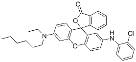 2'-[(2-chlorophenyl)amino]-6'-(ethylhexylamino)spiro[isobenzofuran-1(3H),9'-[9H]xanthene]-3-one Struktur