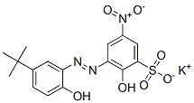 potassium 3-[[5-(tert-butyl)-2-hydroxyphenyl]azo]-2-hydroxy-5-nitrobenzenesulphonate Struktur