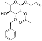 Allyl 2-O-acetyl-3-O-benzyl-a-L-rhamnopyranoside Struktur