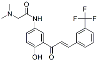 2-(dimethylamino)-N-[4-hydroxy-3-[1-oxo-3-[3-(trifluoromethyl)phenyl]allyl]phenyl]acetamide Struktur