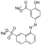 5-[(7-sulpho-1-naphthyl)azo]salicylic acid, sodium salt Struktur