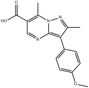 3-(4-METHOXYPHENYL)-2,7-DIMETHYL-PYRAZOLO[1,5-A]PYRIMIDINE-6-CARBOXYLIC ACID Struktur