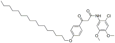 N-(2-chloro-4,5-dimethoxyphenyl)-3-[p-(hexadecyloxy)phenyl]-3-oxopropionamide Struktur