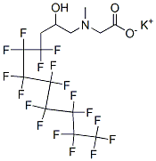 potassium N-(4,4,5,5,6,6,7,7,8,8,9,9,10,10,11,11,11-heptadecafluoro-2-hydroxyundecyl)-N-methylglycinate Struktur