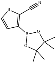 3-(4,4,5,5-Tetramethyl-1,3,2-dioxaborolan-2-yl)thiophene-2-carbonitrile Struktur